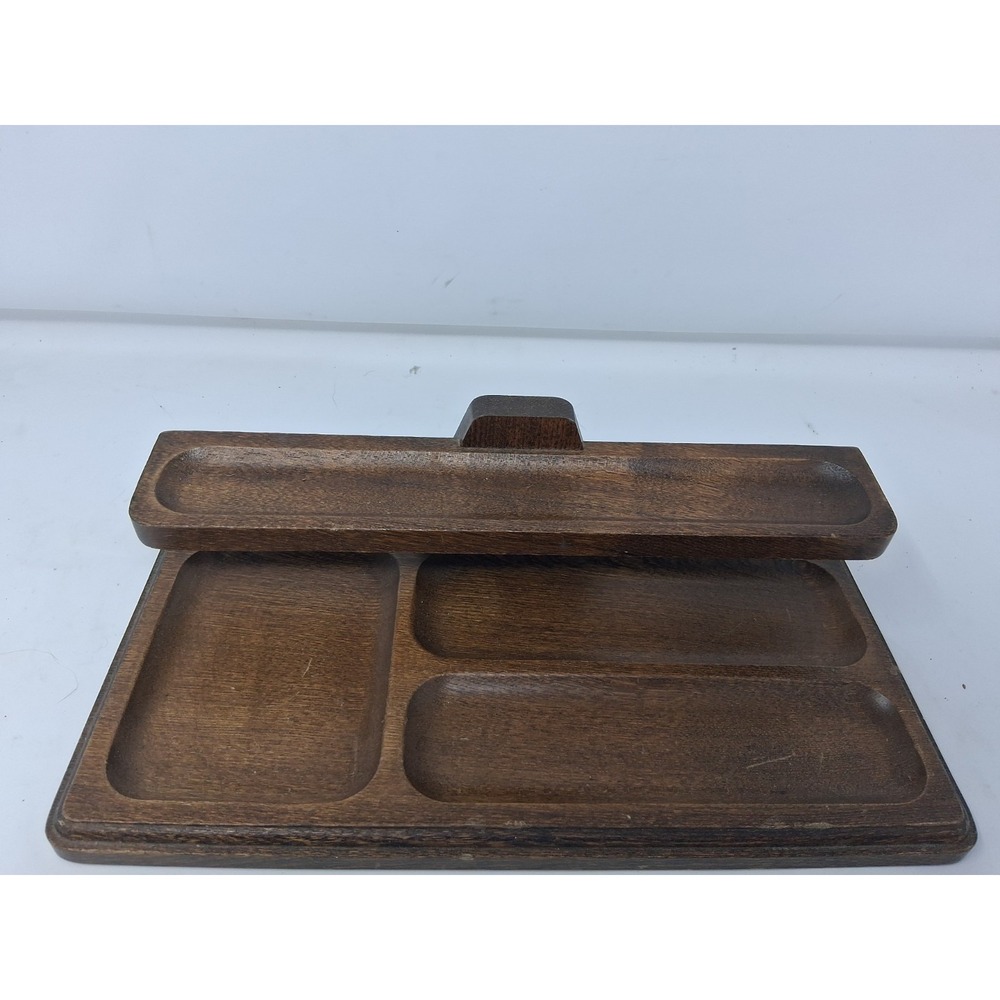 Vintage Wood SWANK Men's Valet Tray Organizer Excellent Japan. R